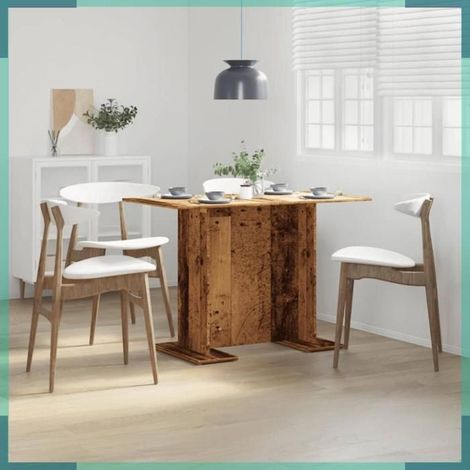 855808 Table à manger vieux bois 110 x 60 x 75 cm bois ingénierie (1/5)