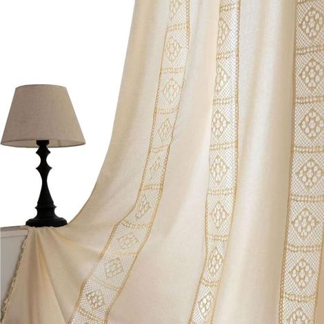 Rideau bohème tissé artisanal – style vintage rustique – rideau décoratif pour salon et fenêtres 150x100 cm (1/5)