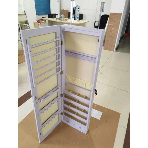 Armoire à Bijoux Mural Armoire Bijoux de Rangement  120 x 36 x 10 cm Violet