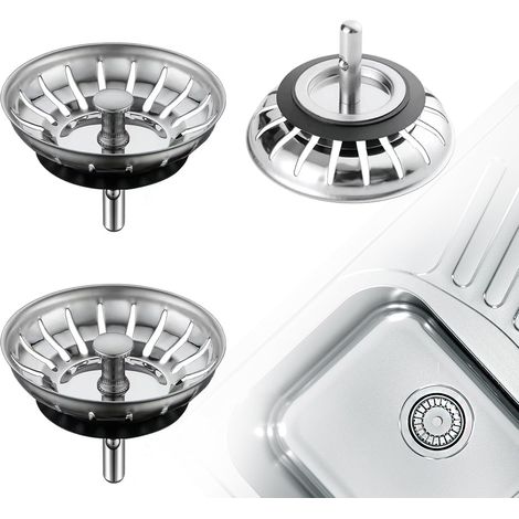 Kitchen Sink Strainer, Sink Strainer Stopper, Stainless Steel Sink Drainer For Your Kitchen Bathroom-Diameter 79mm (2 Packs) (1/5)