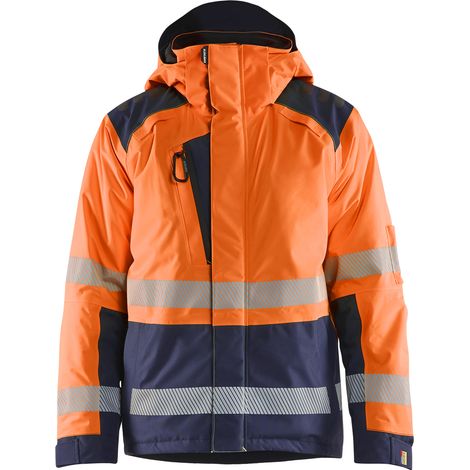 Chaqueta de trabajo de invierno de alta visibilidad 4455 - Naranja/Azul marino L