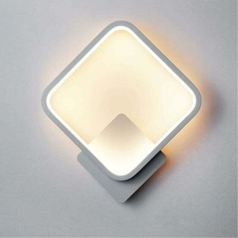 12-W-LED-Wandleuchte für den Innenbereich, quadratische Wandleuchte im weißen Design, Warmweiß, Neutralweiß, Kaltweiß, drei Lichtmodi, RA≥85 Wandleuchte für Schlafzimmer, Wohnzimmer, Treppenhaus, Flur