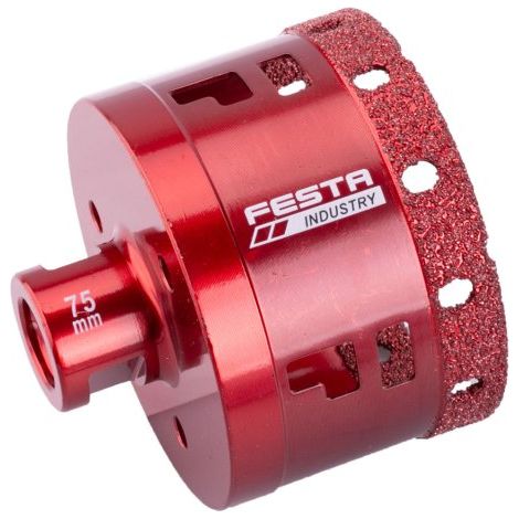 Trépan diamanté pour meuleuse avec filetage M14 - Diamètre 75mm - Série INDUSTRY