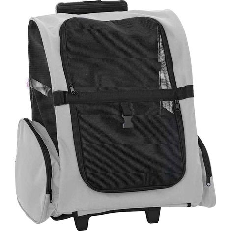 Trolley für Haustiere 3-in-1 Grau 48x32x(57-106) cm cm Oxford-Gewebe