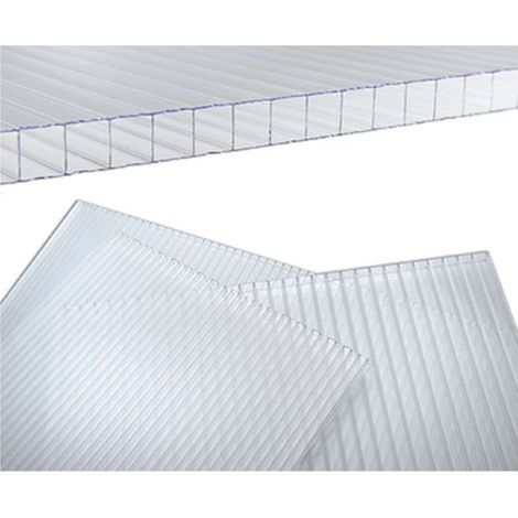 LASTRA ALVEOLARE - POLICARBONATO TRASPARENTE CM 98X200 S.MM 6 - 1 pezzo