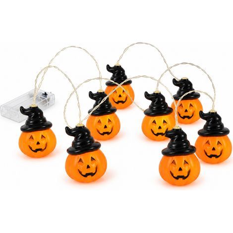 Guirlande LED Citrouilles à Chapeau Halloween, USB, 6 m, 40 LED, Étanche (1/5)