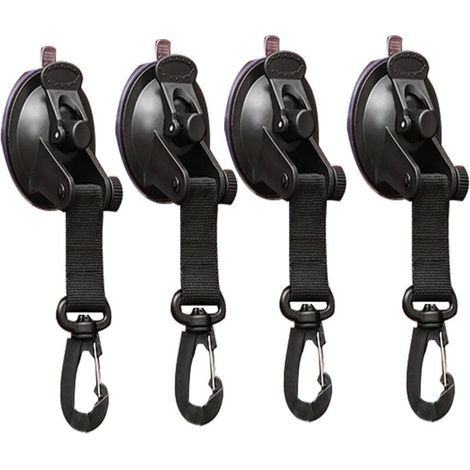 4 Pack Suction Cup Anchor Suction Cup Fixing with Hook Multifunction Suction Cup for Car Side Tents Car Suction Cup Hook Suction Cup with Tie Down Hook Fixing (1/5)