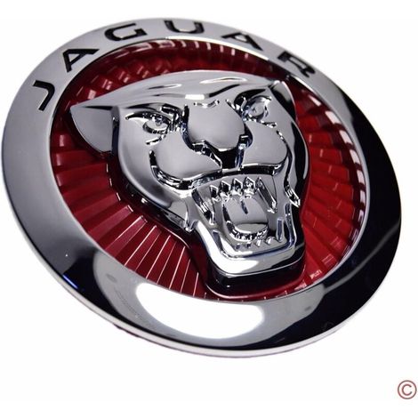 Jaguar XF Supercharged Growler. emblème rond rouge de 72 mm. calandre avant. autocollant arrière