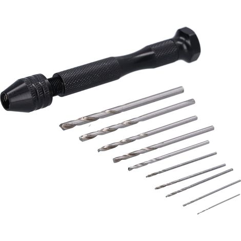 Mini-Bohrmaschine, Stift-Schraubstock-Set, Mini-Handbohrer mit Spiralbohrern, Stiftgröße, Gewindegriff, HSS-Schraubstockspindel für Bernstein, Walnuss, Perlmutt, Bienenwachs (1/5)