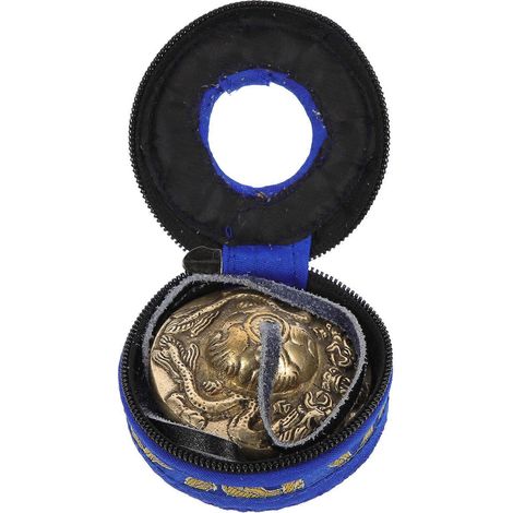 Carillons annulaires, cymbales de chakra, cloches Tingsha, carillon de méditation, cymbales à doigts, cloche du Tibet-6.50X6.50X0.50CM-Golden (1/4)