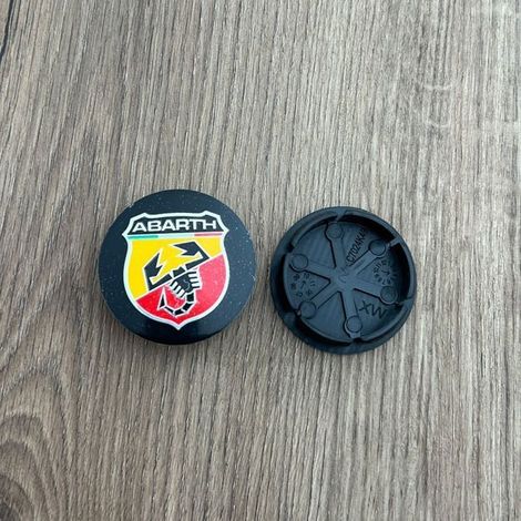 Lot de 4 centre de roue cache moyeu Remplacement pour 50 mm Abarth 500 ottimo Viaggio Multipla Marea(NOIR) (1/4)