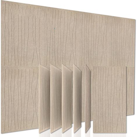 6 grands panneaux insonorisants autocollants, panneaux muraux décoratifs, pour bureau à domicile, camel foncé, 3060cm (1/5)