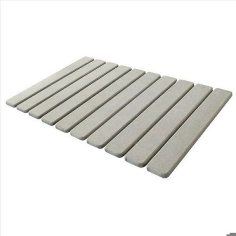 Tapis de Toilette Pliable en Diatomées Antidérapant Absorbant à Séchage Rapide Gris Clair. (1/5)