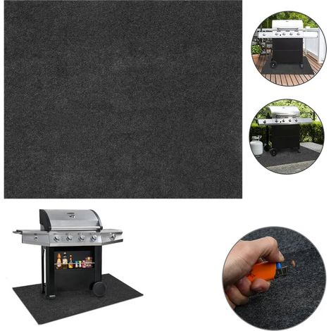 Tapis de grill ignifuge, protection barbecue étanche anti-huile, sous-couche résistante à la chaleur, 90x120 cm (1/5)