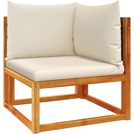 Canapé d'angle de jardin,Canapé d'extérieur,Sofa de jardin avec coussins en bois d'acacia et rotin CFW746416 (1/5)