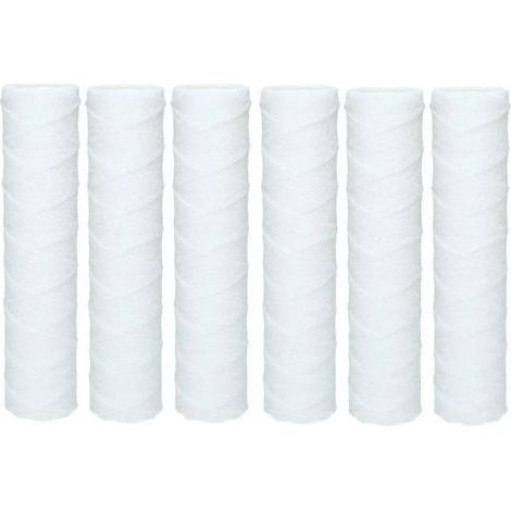 Lot de 6 cartouches sédiment bobinées 25 cm – Filtration 50 microns – Pour osmose inverse et filtration des particules (1/4)
