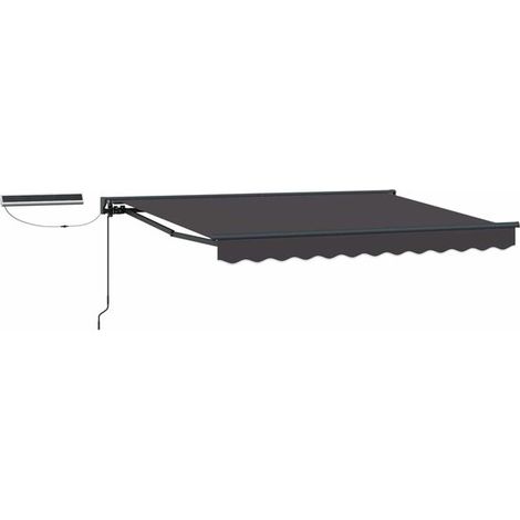Store banne motorisé rétractable, gris anthracite, 2,5 x 2 mètres (1/5)