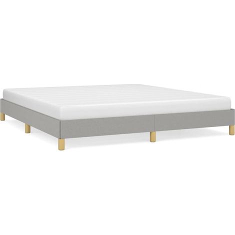 Bettgestell ohne Matratze grau 180x200 cm Stoff
