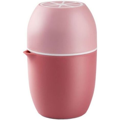 Extracteur de jus manuel pour agrumes avec design original en forme de citron, 2 modes d’utilisation selon la taille des fruits (rose) (1/5)