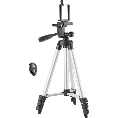 Trépied en aluminium pour appareils photo iPhone et smartphones – Support de téléphone extensible de 105 cm avec télécommande pour la photographie, le vlogging et les appels vidéo
