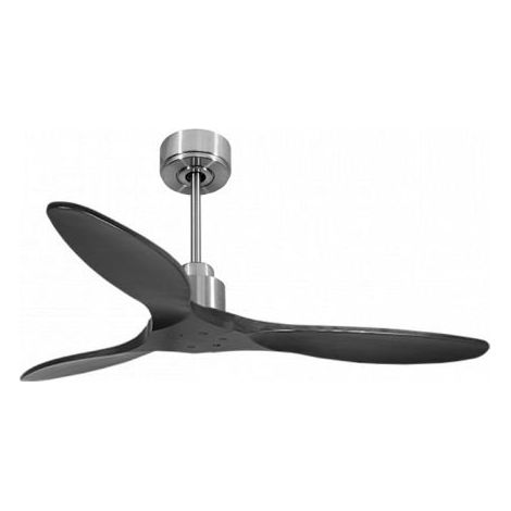 Tenerife de KlassFan - Super destratificateur et ventilateur DC 132 cm Chrome pales bois noir sans Lumière 25 à 40 m² (1/5)