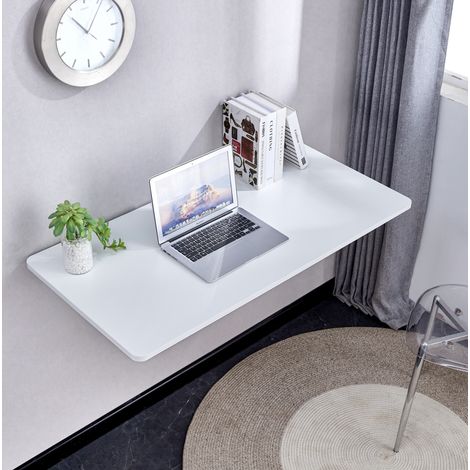 Mesa abatible de pared para cocina y oficina MDF blanca OKMYHOME (1/5)