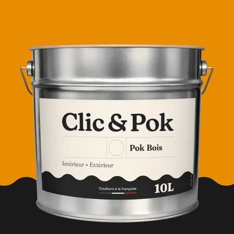 Peinture Bois Extérieur – POK BOIS - 10L - RAL 1007 - Jaune narcisse- Résistante aux intempéries - Ne s'écaille pas