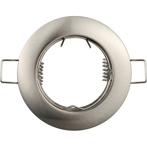 Aro Downlight Circular Para Bombilla GU10 / MR16 - Corte Ø62 Mm - Niquel