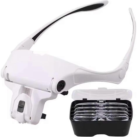 Loupe frontale à lampe LED, loupe de bijoutier, loupe frontale, loupe pour lunettes, outil de réparation de verre optique (1/5)