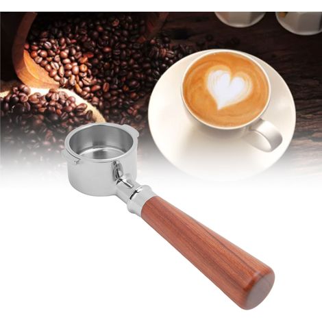 De'Longhi ECO310 Kaffeekanne, 51 mm, Edelstahlgriff, Modell A1, Rosenholzgriff mit zwei Griffschalen, ohne Boden (1/5)