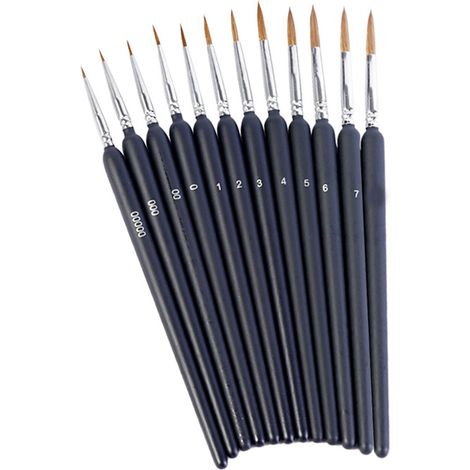 Set de 11 pinceaux de précision, manche en cuivre, pour dessin au trait et peinture artistique polyvalente (1/5)