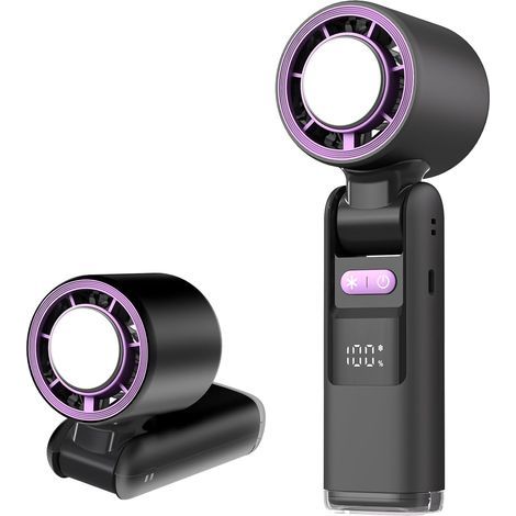 Mini ventilateur portable à main – Vitesse réglable 1 à 100 – Batterie 4000mAh – Affichage numérique – Pour maison, bureau, voyage, extérieur (1/4)