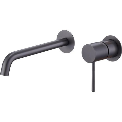 Mice - Grifo empotrado monomando de lavabo con montaje a la pared - grifos empotrados de baño para lavamanos - Color Black Gun Metal