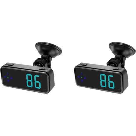 2 compteurs de vitesse numériques universels avec boussole GPS et indicateur de mesure de vitesse, affichage tête haute (HUD) pour véhicules, camions et autres véhicules. (1/5)