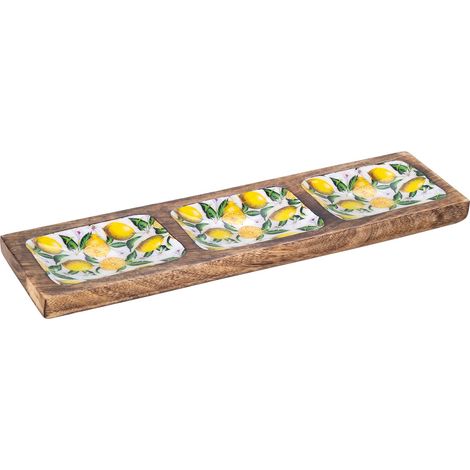 Signes Grimalt Racondes et plateaux de citrons de plateau rectangulaire  Plateau jaune rectangulaire - 3x36x10cm