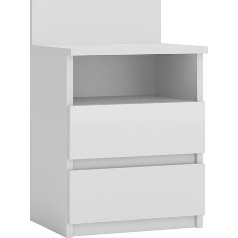 ASTER T1 - Contemporary bedside table 59x40x32 - Scandinavian style 2 drawer bedside/side table - Modern storage unit