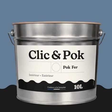 Peinture Fer Antirouille – Métal Extérieur Intérieur, Satinée, Protection Rouille - 10L - RAL 5014 - Bleu pigeon