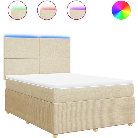Maison Exclusive - Boxspringbett mit Matratze Creme 140x200 cm St (1/5)