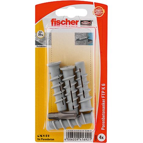 Fischer 4x cheville pour béton cellulaire GB GREEN 8 - 524842
