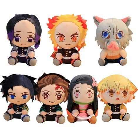 Adorables peluches Demon Slayer (anime) - Kamado Tanjirou, Agatsuma Zenitsu, Kamado Nezuko - Peluches mignonnes - Coussin - Jolis cadeaux (1/4)