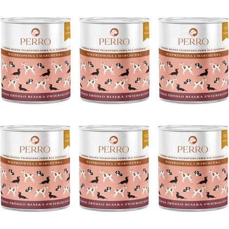 Nourriture humide pour chien PERRO Porc et carotte 850 g (1/4)