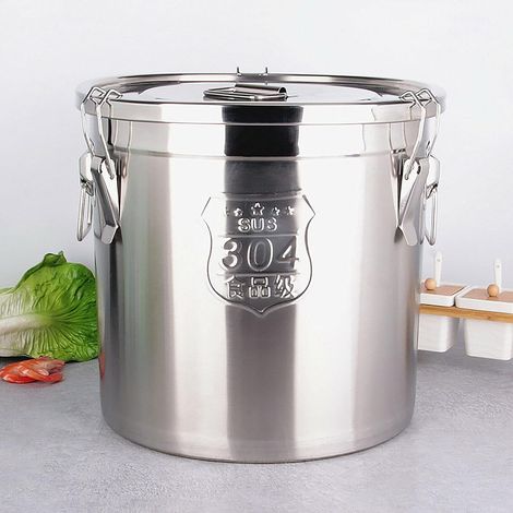 Luftdichter Kanister Lebensmitteln aus Edelstahl Küchengetreidebehälter Getreidebehälter Küche Edelstahl Eimer Mehlbehälter Kücheneimer mit Deckel (12L)