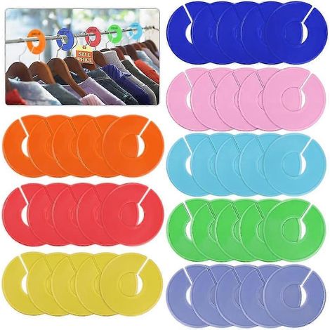 Séparateurs de tailles pour portants à vêtements - Séparateurs de cintres colorés (lot de 40) (1/5)