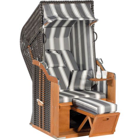 Strandkorb Rustikal 250 PLUS PVC-KS anthrazit, Nord.Fichte