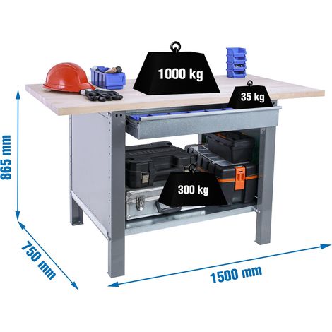 Simonrack Professioneller Robuster Arbeitstisch 1500x750 mm