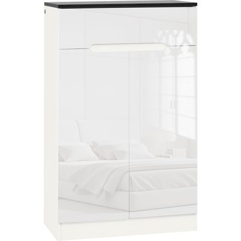 Scarpiera Slim da 12 Paia max per Ingressi con 3 Ripiani Regolabili e Cassetto, in Truciolato Bianco, 60x32x100 cm