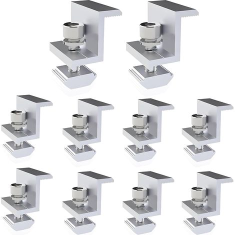 10 Pièces 30 mm Fixation Panneau Solaire, Support Panneau Solaire en Aluminium Equerre de Fixation Alu Pour Rail Panneau Solaire Module Solaire Support en Z (1/5)