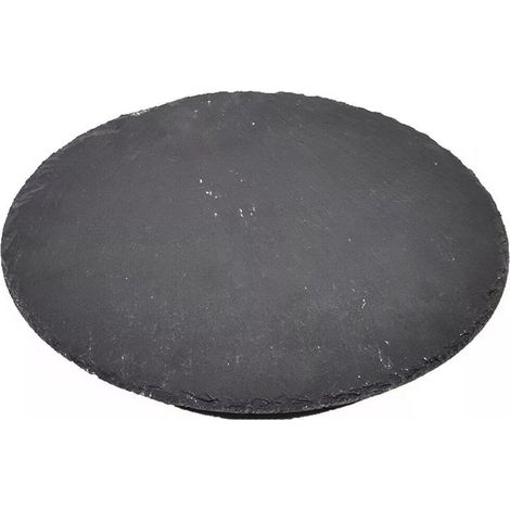 TrAdE Shop Traesio - Vassoio Tondo In Ardesia Girevole Tagliere Nero ø30cm Pietra Naturale Da Sushi Ristorante - (1/5)