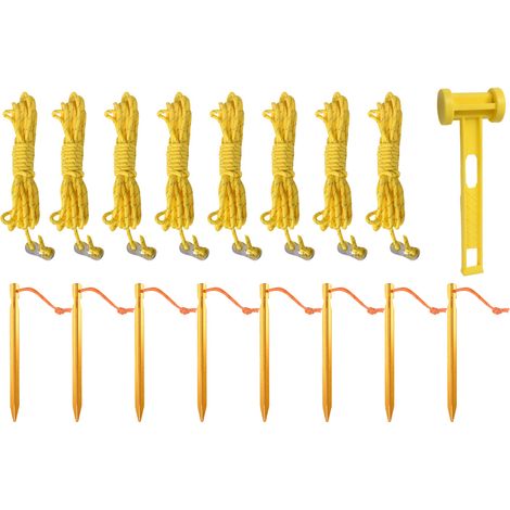 Kit Accessoires Tente Camping - Masseur + Cordes + Piquets + Sac de Rangement - Pour Tente Extérieure et Abri Solaire - 1 Set (1/5)