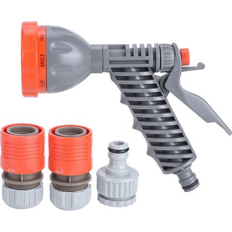 Pistolet d'arrosage haute pression 8 fonctions pour tuyau de jardin, idéal pour irrigation, lavage de voiture et arrosage. (1/5)
